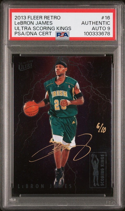 2013 FLEER RETRO 1993-94 ULTRA SCORING KINGS LEBRON JAMES PSA AUTHENTIC AUTO 9