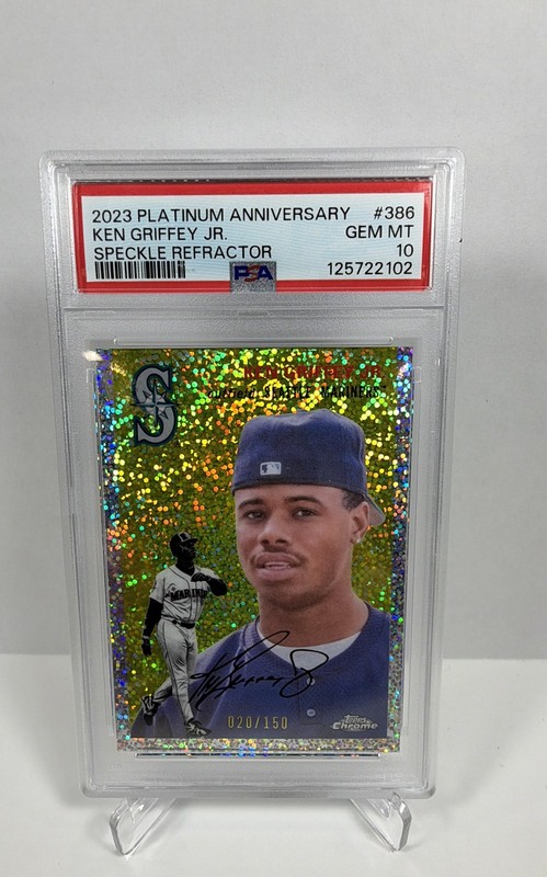 2023 Topps Chrome Platinum Anniversary - Ken Griffey Jr #386 Speckle Refr. /150 view 1