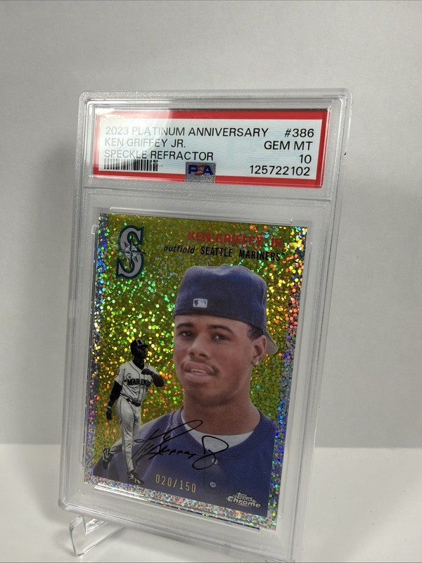 2023 Topps Chrome Platinum Anniversary - Ken Griffey Jr #386 Speckle Refr. /150 view 2