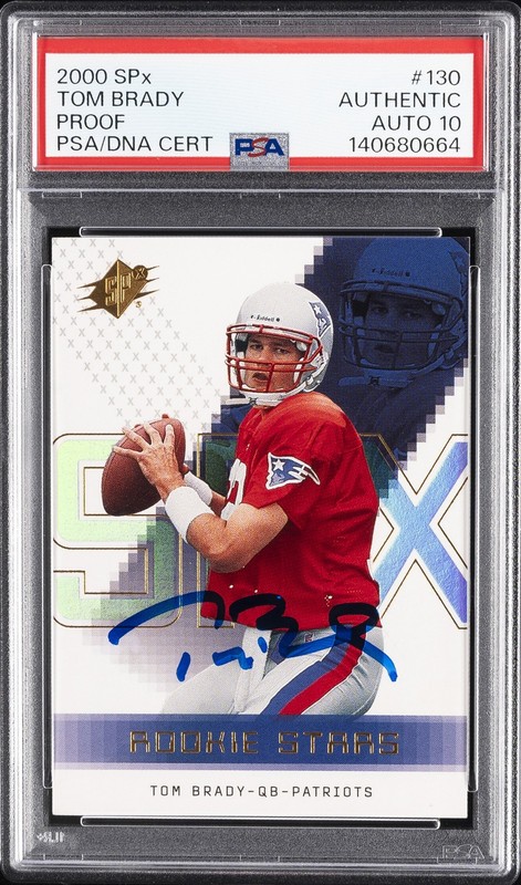 2000 SPX PROOF #130 TOM BRADY ROOKIE RC PSA AUTHENTIC AUTO 10