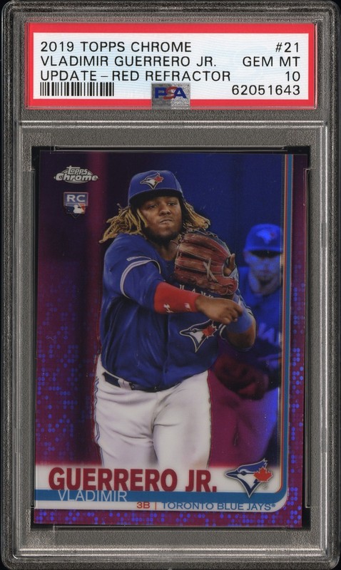 2019 Topps Chrome Update Vladimir Guerrero Jr Red Refractor /5 PSA 10