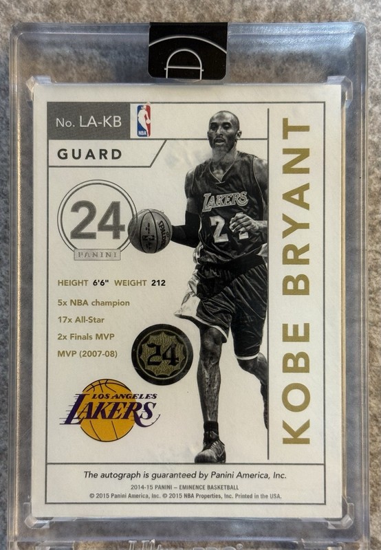 2014 Eminence Kobe Bryant Silver Logoman Auto /10 view 2