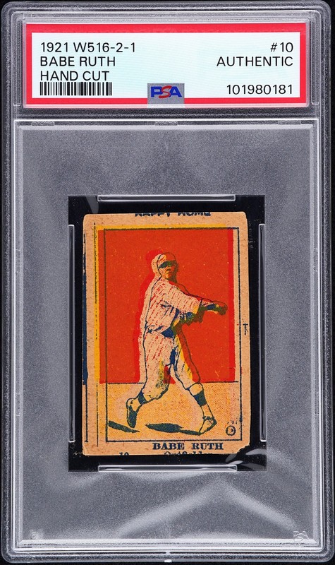 1921 W516-2-1 HAND CUT #10 BABE RUTH PSA AUTHENTIC