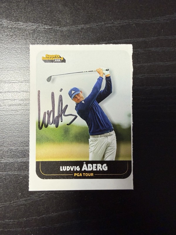 Ludvig Aberg signed autographed 2024 SI For Kids Golf Rookie Card RC IP auto
