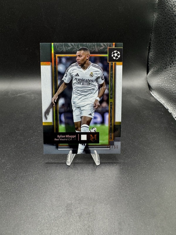 2024-25 Topps Museum soccer-Kylian Mbappe #1-Gold refractor /50 view 2