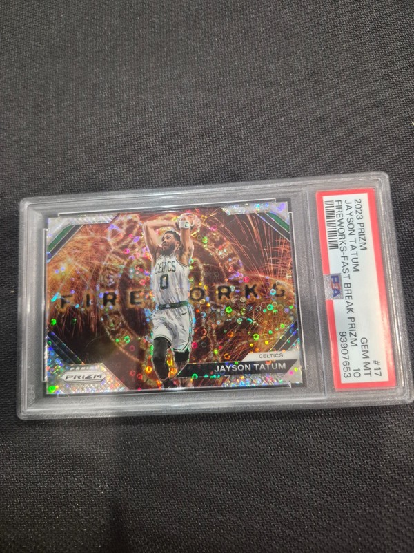 2023-24 Panini Prizm Jayson Tatum Fireworks Fast Break Prizm PSA 10 !! 🔥🔥