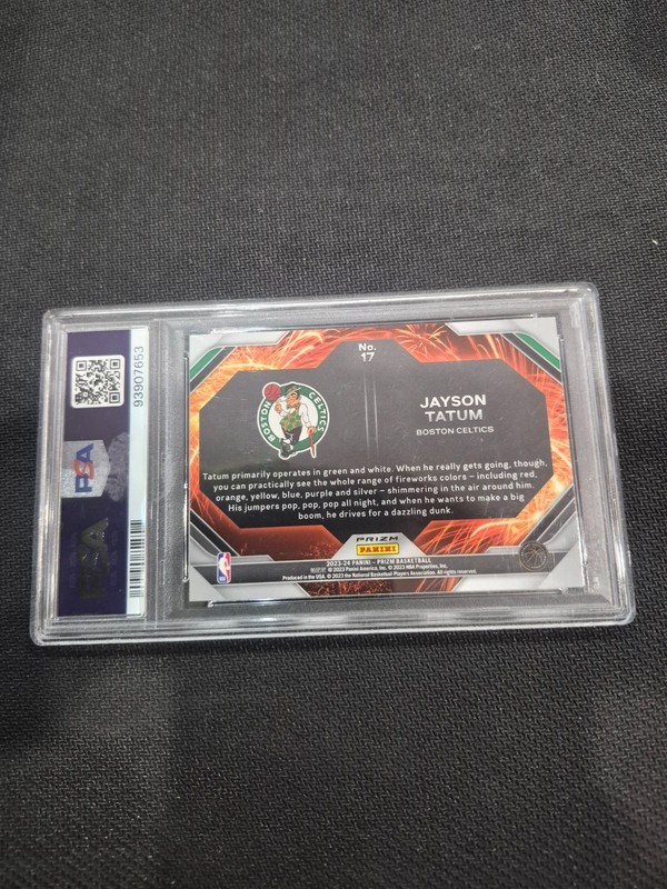 2023-24 Panini Prizm Jayson Tatum Fireworks Fast Break Prizm PSA 10 !! 🔥🔥 view 2