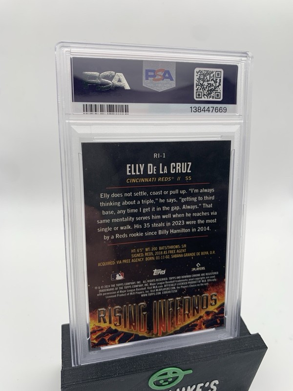 2024 Bowman Elly De La Cruz Rising Infernos RC PSA 10 Reds  view 2