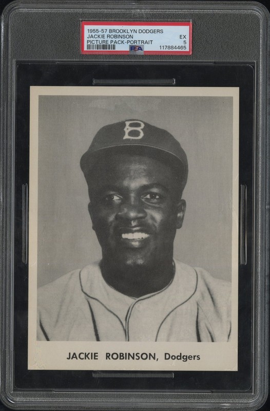 1955-57 BROOKLYN DODGERS PICTURE PACK PORTRAIT JACKIE ROBINSON PSA 5
