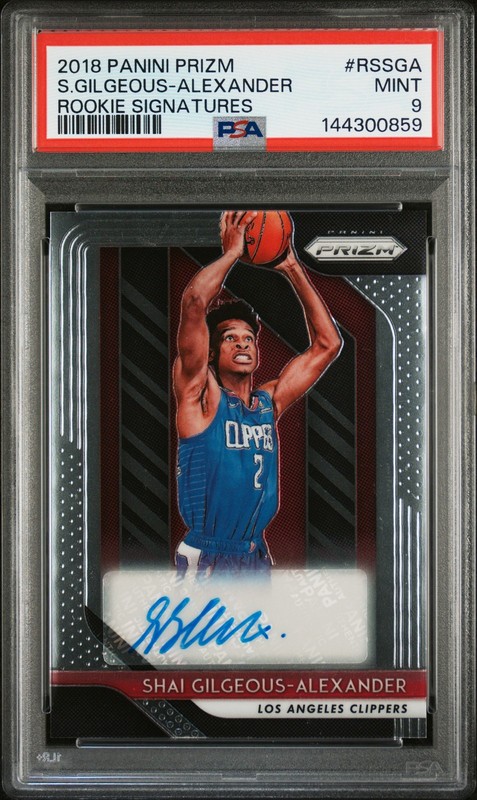 2018 PANINI PRIZM ROOKIE SIGNATURES SHAI GILGEOUS-ALEXANDER ROOKIE RC PSA 9 AUTO