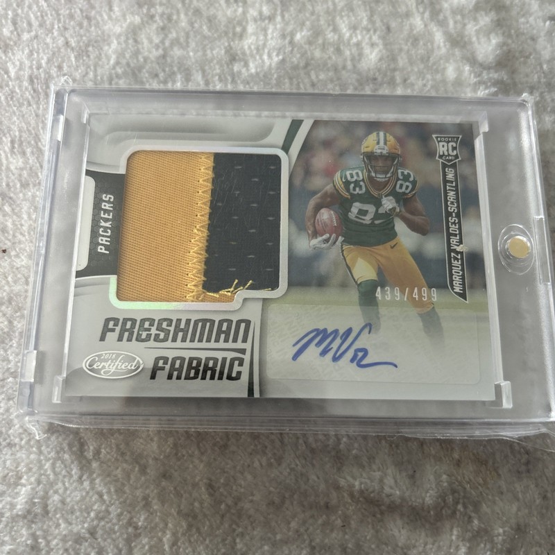 2018 Certified MARQUEZ VALDES SCANTLING Rookie Patch Auto #/499 RC🔥CHUNKY RPA