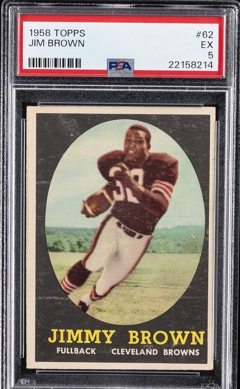 1958 TOPPS #62 JIM BROWN ROOKIE RC PSA 5