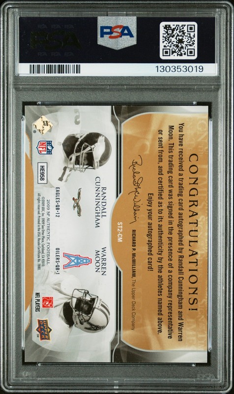 2009 #ST2CM RANDALL CUNNINGHAM/WARREN MOON 10/25 PSA AUTHENTIC AUTO 9 view 2