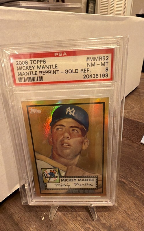 2008 Topps Mickey Mantle Reprint Gold Refractor #MMR-52 PSA 8 NM-MT Yankees