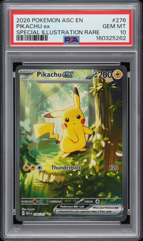 2026 POKEMON ASC EN-ASCENDED HEROES SPECIAL ILLUSTRATION RARE PIKACHU EX PSA 10