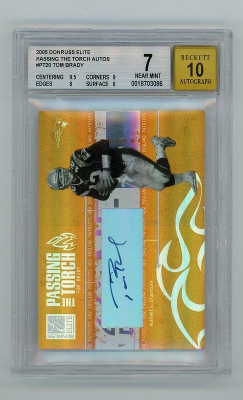2005 Donruss Elite Tom Brady Passing The Torch Auto/100 BGS 7 W/10 Auto Patriots