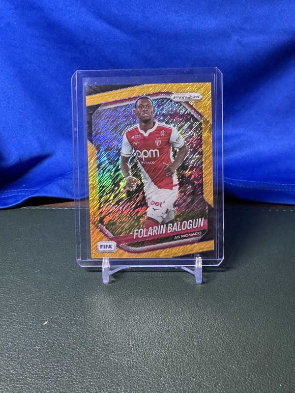 2025-26 Panini Prizm FOTL FIFA Gold Shimmer /3 Folarin Balogun Monaco