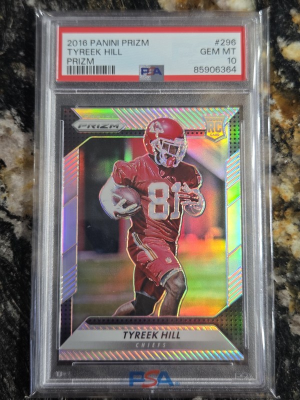 2016 Tyreek Hill RC #296 Panini Silver Prizm PSA 10 Gem Mint!