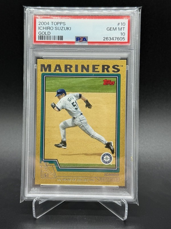 2004 Topps GOLD Ichiro Suzuki PSA 10 Gem Mint Card #10 Mariners SSP #/2004 Pop 5
