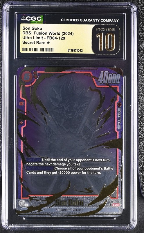 CGC Pristine 10 Son Goku FB04-129 Secret Rare Alt Art Dragon Ball Super Fusion W