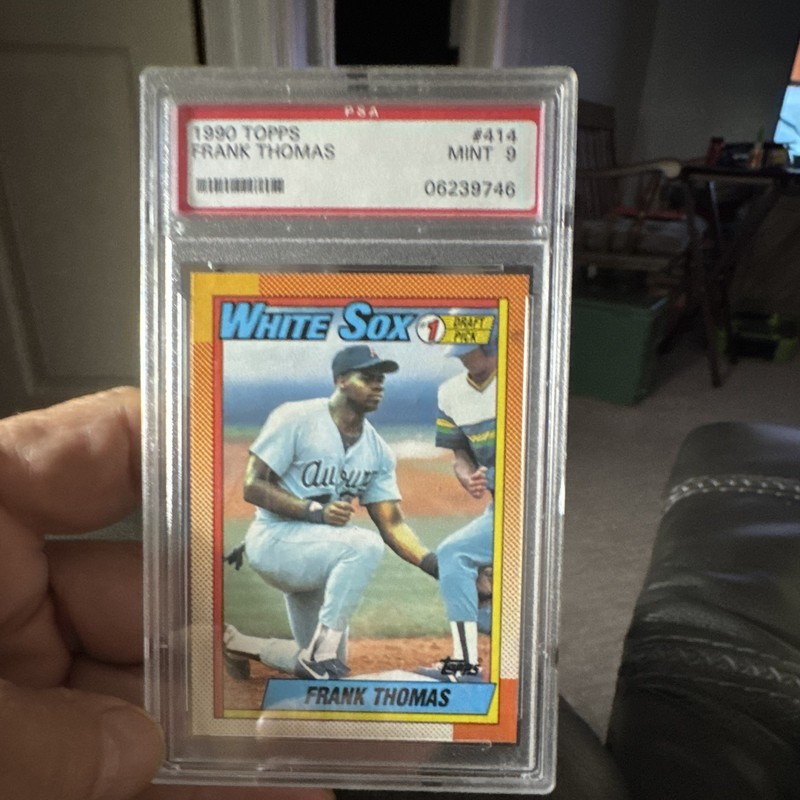 Topps 1990 Frank Thomas Rookie #414 Name on Front Chicago White Sox PSA 9