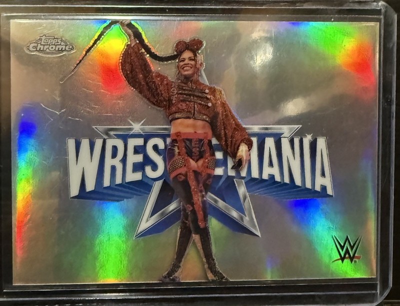 2025 Topps Chrome WWE Bianca Belair Wrestlemania Mania Case Hit Short Print SP