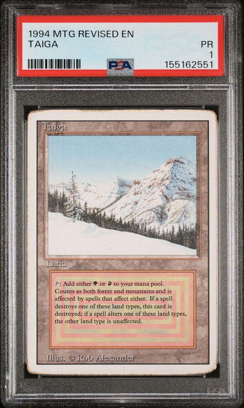1994 MAGIC THE GATHERING REVISED EDITION TAIGA PSA 1