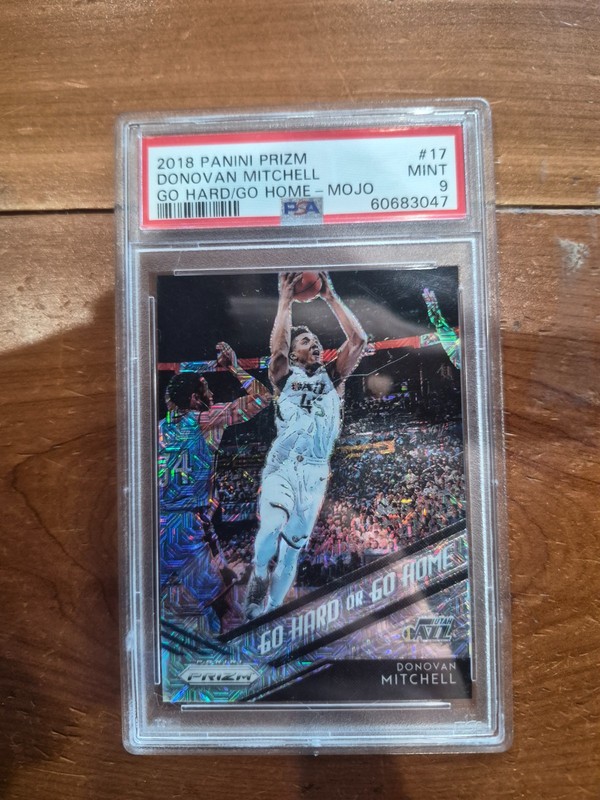 2018-19 Panini Prizm Donovan Mitchell Go Hard Or Go Home Mojo # /25 PSA 9 🔥🔥