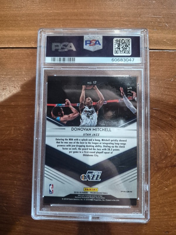 2018-19 Panini Prizm Donovan Mitchell Go Hard Or Go Home Mojo # /25 PSA 9 🔥🔥 view 2