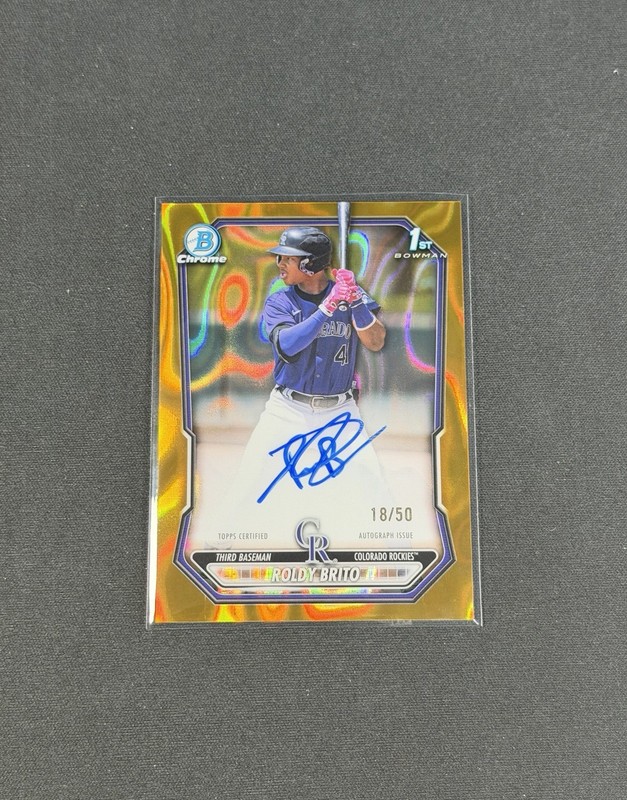 2026 Bowman Chrome 1st Roldy Brito Auto Gold Lava /50 CPA-RB Rockies