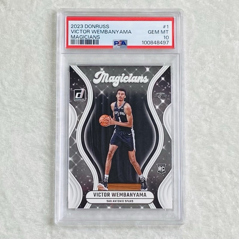 PSA 10 Victor Wembanyama (RC) Magicians 2023 NBA Donruss Spurs Rookie Card #1