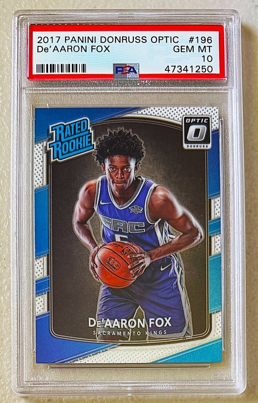 PSA 10 GEM MINT 2017-18 Donruss Optic De'Aaron Fox Rated Rookie RC #196 SPURS