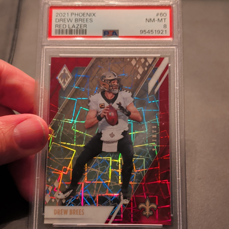 Panini Phoenix Football Drew Brees #60 Red Lazer /285 PSA 8 Serial Numbered