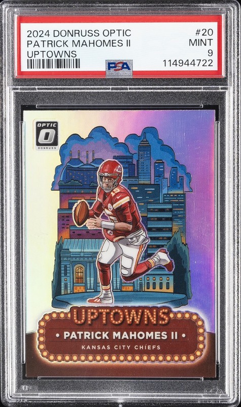 2024 PANINI DONRUSS OPTIC UPTOWNS #20 PATRICK MAHOMES II PSA 9