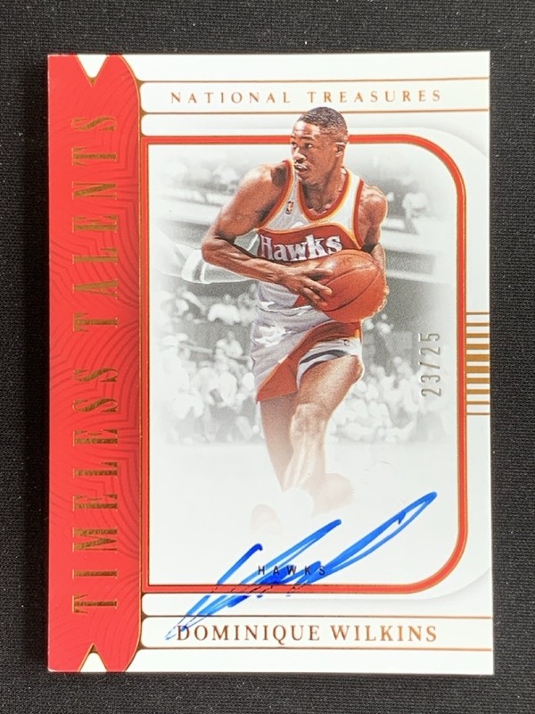 Dominique Wilkins 2022-23 National Treasures Timeless Talents Auto /25 #TTS-DWK