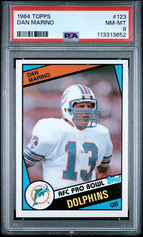 1984 TOPPS #123 DAN MARINO PSA 8