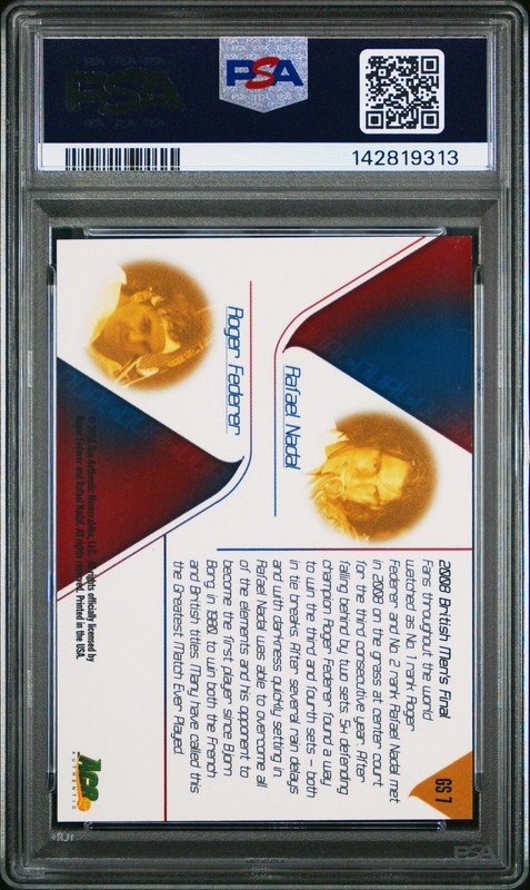 2009 ACE AUTHENTIC GAME,SET,MATCH GRAND SLAM RAFAEL NADAL/ROGER FEDERER PSA 8 view 2