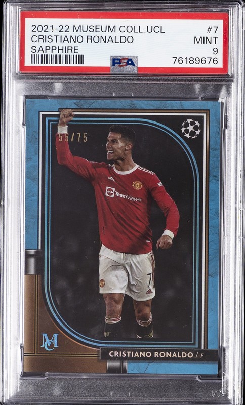 2021 MUSEUM COLLECTION CHAMPIONS LEAGUE #7 CRISTIANO RONALDO 55/75 PSA 9