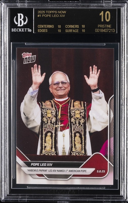 2025 TOPPS NOW #1 POPE LEO XIV BGS 10 BLACK LABEL