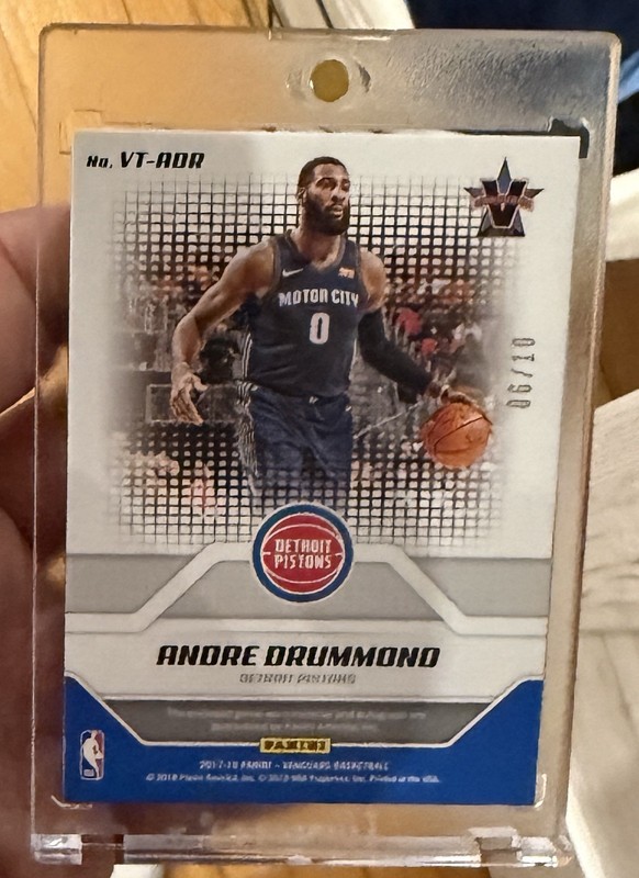 2017 Panini Vanguard Andre Drummond V-Team Good Jersey Patch Auto /10 💎 3 Color view 2
