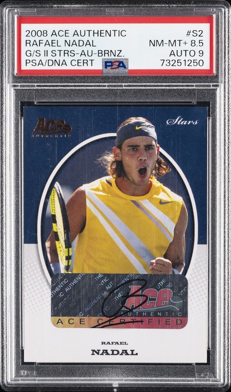 2008 ACE AUTHENTIC GRAND SLAM II STARS AUTO-BRONZE  RAFAEL NADAL PSA 8.5 AUTO 9
