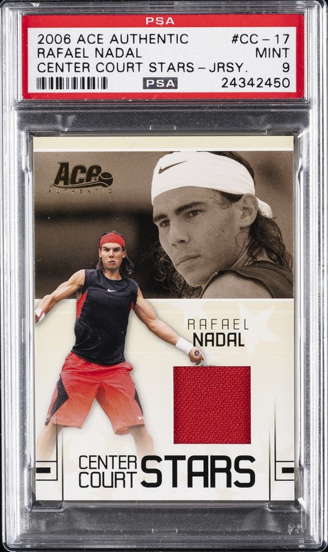 2006 ACE AUTHENTIC CENTER COURT STARS JERSEY #CC-17 RAFAEL NADAL PSA 9