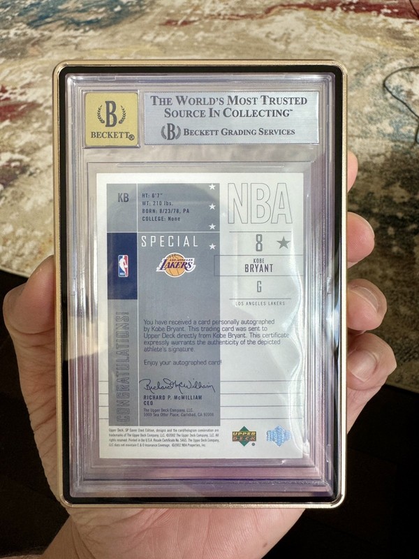 2002 SP game used Special Significance Kobe Bryant Auto BGS 8.5 Auto 10 view 2