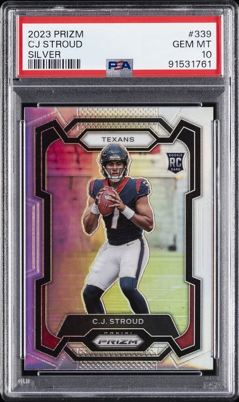 2023 PANINI PRIZM SILVER PRIZM #339 CJ STROUD PSA 10