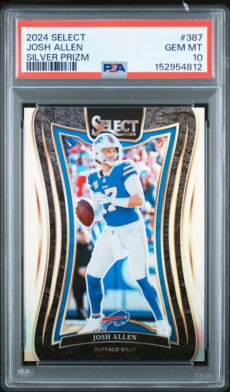 2024 PANINI SELECT SILVER PRIZM #387 JOSH ALLEN PSA 10