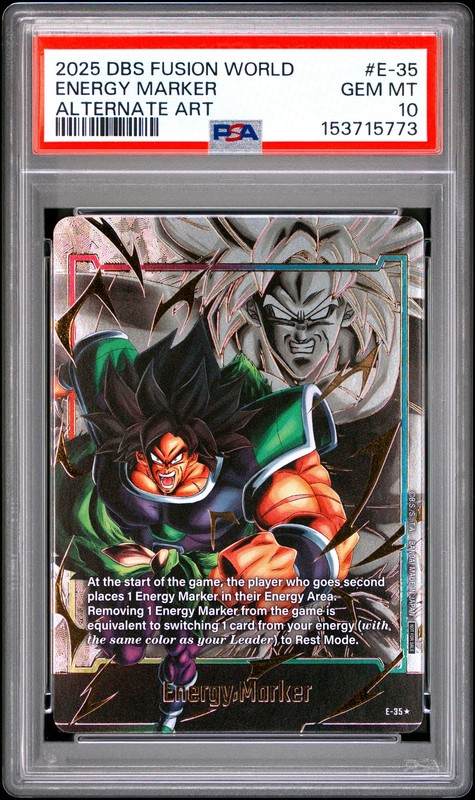2025 DRAGON BALL SUPER CARD ALTERNATE ART #E-35 ENERGY MARKER PSA 10