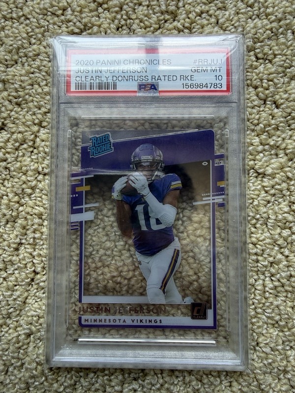 Panini 2020 Clearly Donruss Rated Rookie Justin Jefferson #RR-JUJ PSA 10 Vikings