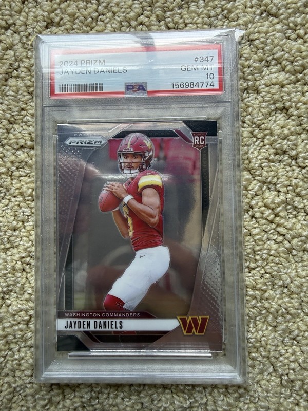 2024 Panini Prizm Jayden Daniels Base RC #347 PSA 10 GEM MINT Rookie Free Ship