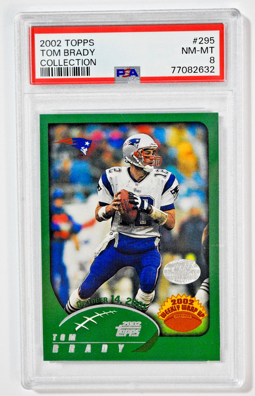 2002 Topps #295 Tom Brady Collection Weekly Wrap Up PSA 8 Low Pop view 1