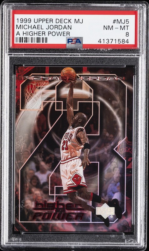 1999 UD MJ A HIGHER POWER #MJ5 MICHAEL JORDAN PSA 8